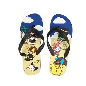 Hello Kitty Beach Scene Flip-Flops - Blue and Black